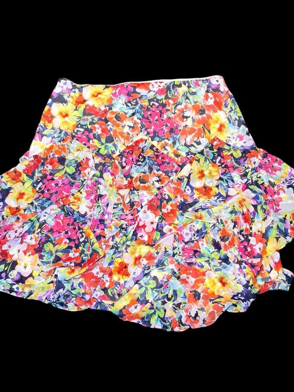 Ralph Lauren Floral Circle Skater Skirt - Pink, Yellow, Orange, Blue